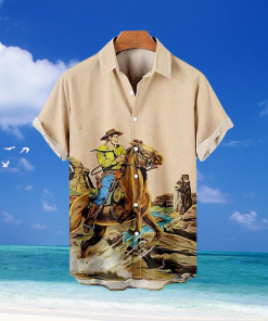 Mens Shirt Summer Hawaiian Shirt Graphic Prints Vintage Cowboy TurnApricot Dusty Dark Street Casual Print Clothing Apparel Vintage Fashion Streetwear - 120423-100434