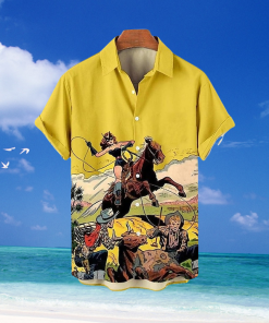 Mens Shirt Summer Hawaiian Shirt Graphic Prints Vintage Cowboy TurnDusty Street Casual Print Clothing Apparel Vintage Fashion Streetwear Designer - 120423-100601