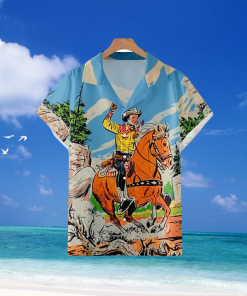 Mens Shirt Summer Hawaiian Shirt Graphic Prints Vintage Cowboy TurnStreet Casual Print Clothing Apparel Vintage Fashion Streetwear Designer - 120423-100713