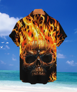 Mens Shirt Summer Hawaiian Shirt Skull Graphic Prints TurnStreet Casual Print Clothing Apparel Tropical Sports Streetwear - 120423-102444