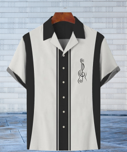 Mens Shirt Summer Hawaiian Shirt Striped Graphic Prints Music Guitar Cuban Collar Casual Hawaiian Print Clothing Apparel Sports Fashion - 120423-102616