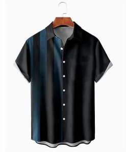 Men_s Shirt Summer Hawaiian Shirt Striped Graphic Prints Turndown Street Short Sleeves Button-Down Print Clothing Apparel Tropical Fashion - 080423-144055