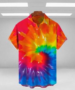 Mens Shirt Summer Hawaiian Shirt Tie Dye Graphic Prints Turn Outdoor Street Print Clothing Fashion Designer - 120423-104736