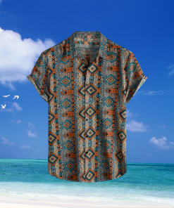 Mens Shirt Summer Hawaiian Shirt Tribal Graphic Prints Vintage TurnSky Rainbow Coffee Street Casual Print Clothing Apparel Tropical Fashion - 120423-103040