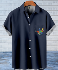 Mens Shirt Summer Hawaiian Shirt Up Shirt Summer Shirt Casual Shirt Animal Graphic Prints Lapel Street Vacation Print Clothing Apparel Fashion - 120423-103810