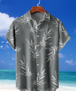 Mens Shirt Summer Hawaiian Shirt Up Shirt Summer Shirt Casual Shirt Leaf Graphic Prints TurnStreet Daily Print Clothing Apparel Fashion Hawaiian Casual - 120423-103645