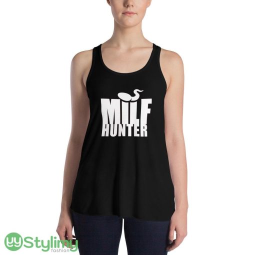 Milf Hunter white print design new T shirts for mens and womens - 8800 Women's Flowy Racerback Tank