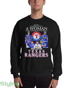 never underestimate a woman who understands baseball and love Texas Rangers signatures Ideas T Shirts - 18000 Unisex Heavy Blend Crewneck Sweatshirt