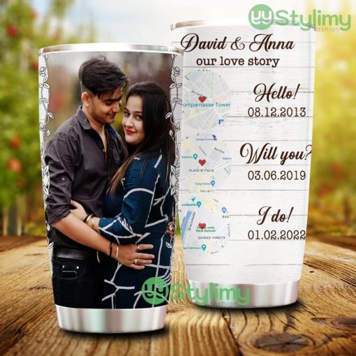 Our Love Story, Personalized Couple Christmas Tumbler