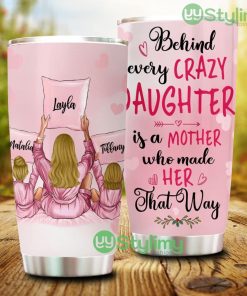 Personalized Behind Every Crazy Daughter Tumbler - Personalized Behind Every Crazy Daughter Tumbler