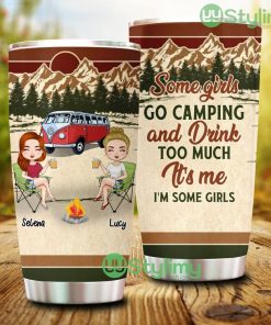 Personalized Camping Girls Tumbler - Personalized Camping Girls Tumbler