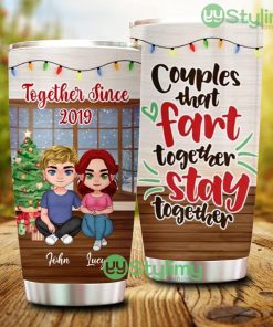 Personalized Couples That Fart Together Stay Together Christmas Couple Tumbler - Personalized Couples That Fart Together Stay Together Christmas Couple Tumbler