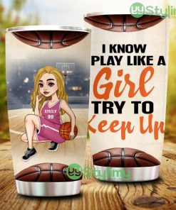 Personalized Custom Basketball Girl Tumbler - Personalized Custom Basketball Girl Tumbler