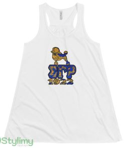 Sigma Gamma Rho African Print with Poodle and 1922 logo white best T shirts - 8800 Women_s Flowy Racerback Tank