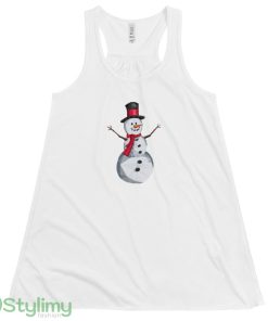 Snowman logo white best T shirts - 8800 Women_s Flowy Racerback Tank