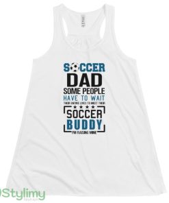 Soccer Dad logo white best T shirts - 8800 Women_s Flowy Racerback Tank