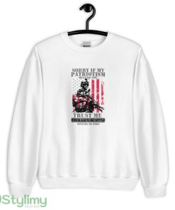 Sorry If My Patriotism Offends You Patriots Patriotism Patriotic Veteran logo white best T shirts - 18000 Unisex Heavy Blend Crewneck Sweatshirt