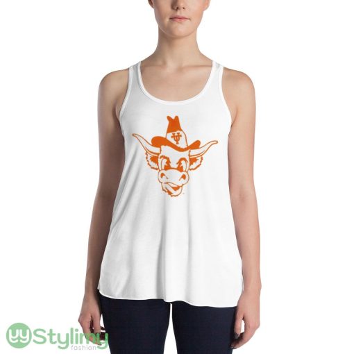 Steve Sarkisian wearing University of Texas shirt - 8800 Women's Flowy Racerback Tank