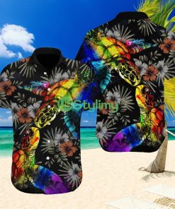 Lgbt Turtle Flower Hawaiian All Over Printed Hawaiian Shirt - Lgbt Turtle Flower Hawaiian All Over Printed Hawaiian Shirt