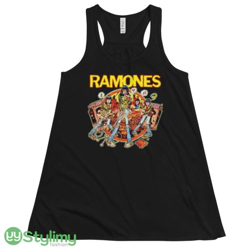 Ramones rockaway beach cartoon shirt - 8800 Women's Flowy Racerback Tank