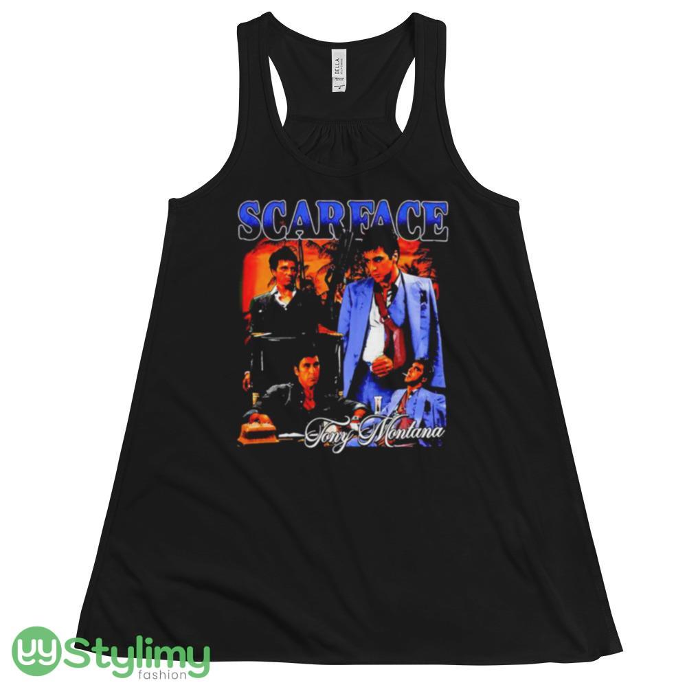 Scarface Tony Montana picture collage shirt 4 Scarface Tony Montana picture collage shirt - 8800 Women's Flowy Racerback Tank