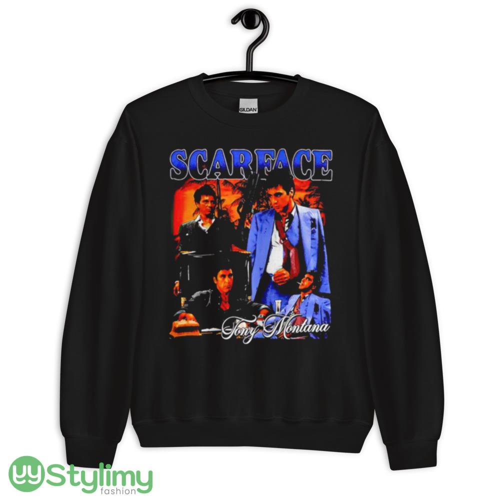 Scarface Tony Montana picture collage shirt 8 Scarface Tony Montana picture collage shirt - 18000 Unisex Heavy Blend Crewneck Sweatshirt