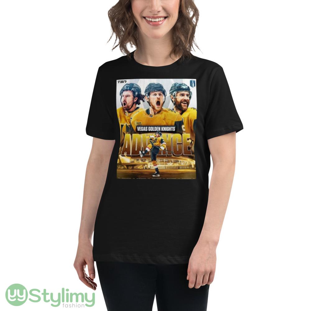 Vegas Golden Knights Advance Playoffs 2023 Shirt 3 Vegas Golden Knights Advance Playoffs 2023 Shirt - 6400 Women's Relaxed Short Sleeve Jersey Tee