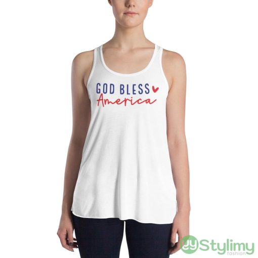 4th Of July God Bless America Shirt - 8800 Women's Flowy Racerback Tank