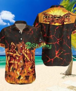 All In All Out In Fire Firefighter Fire Truck On Flame Firefighter For Men Limited Edition Hawaiian Shirt Product Photo 1
