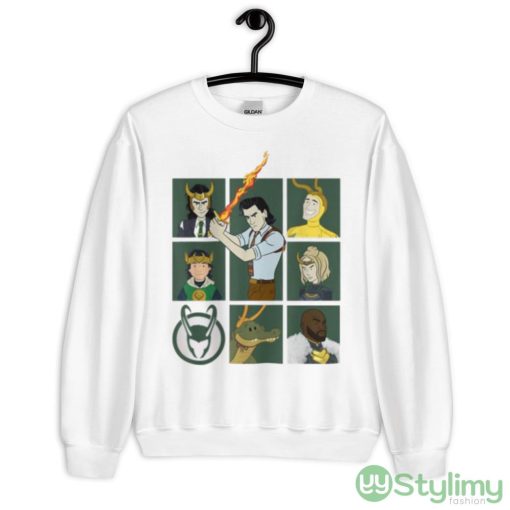 Alligator Character Grid Loki Tom Hiddleston Marvel Design Shirt - 18000 Unisex Heavy Blend Crewneck Sweatshirt