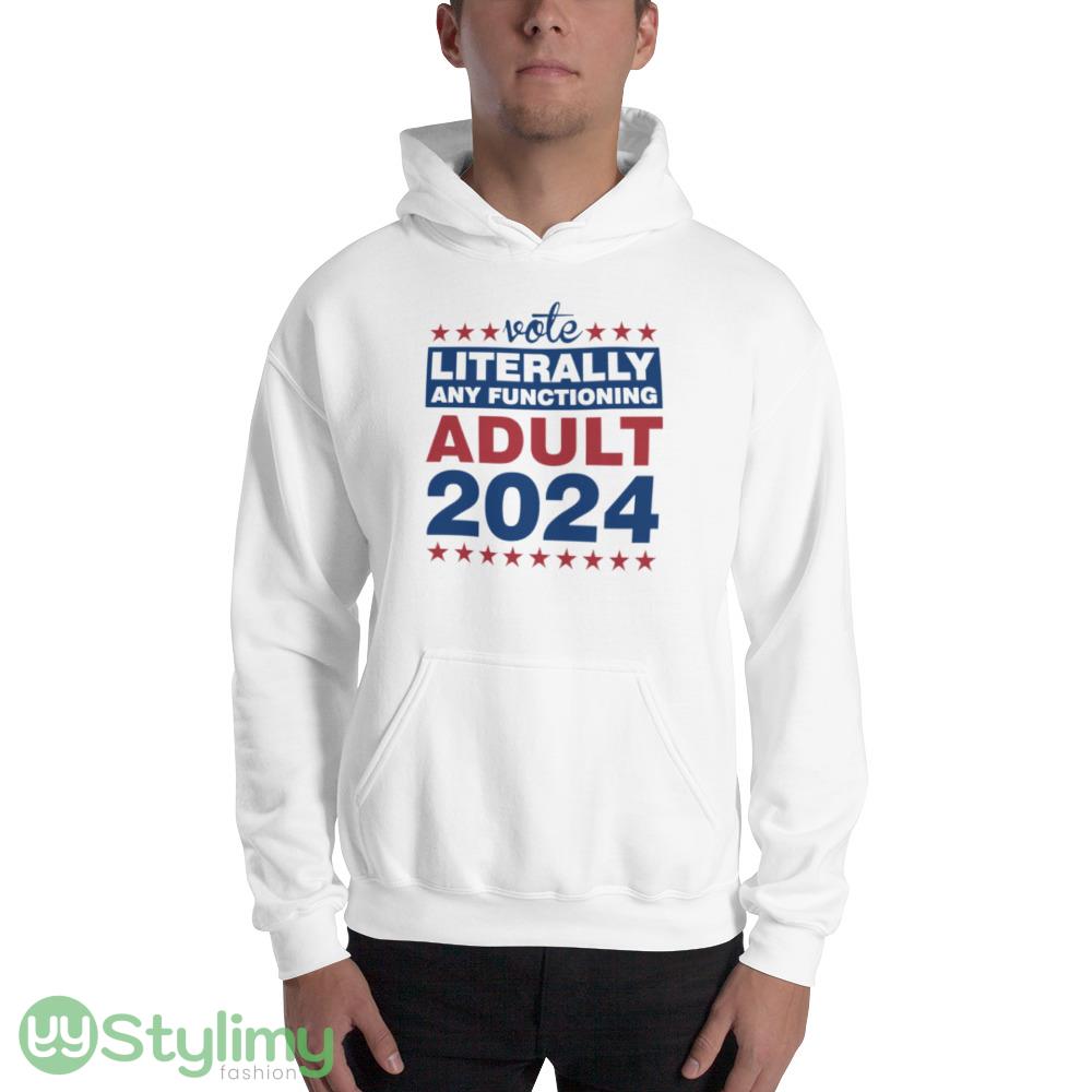 Any Functioning Adult Funny White T Shirt 2 Any Functioning Adult Funny White T Shirt - 18500 Unisex Heavy Blend Hooded Sweatshirt