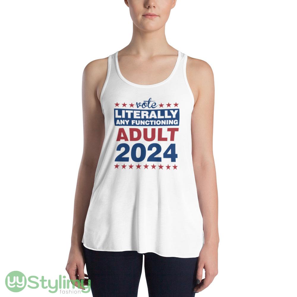 Any Functioning Adult Funny White T Shirt 3 Any Functioning Adult Funny White T Shirt - 8800 Women's Flowy Racerback Tank
