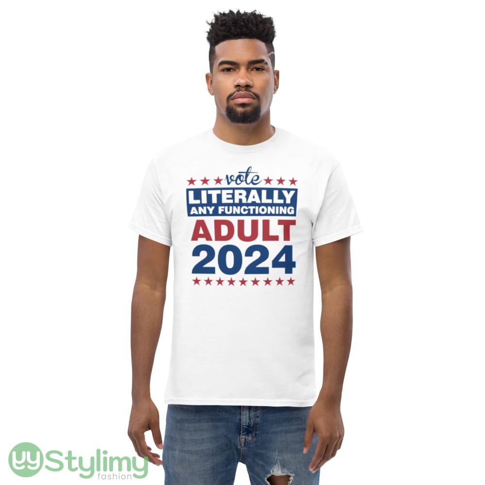 Any Functioning Adult Funny White T Shirt 5 Any Functioning Adult Funny White T Shirt - Men’s Classic Tee Gildan 5000