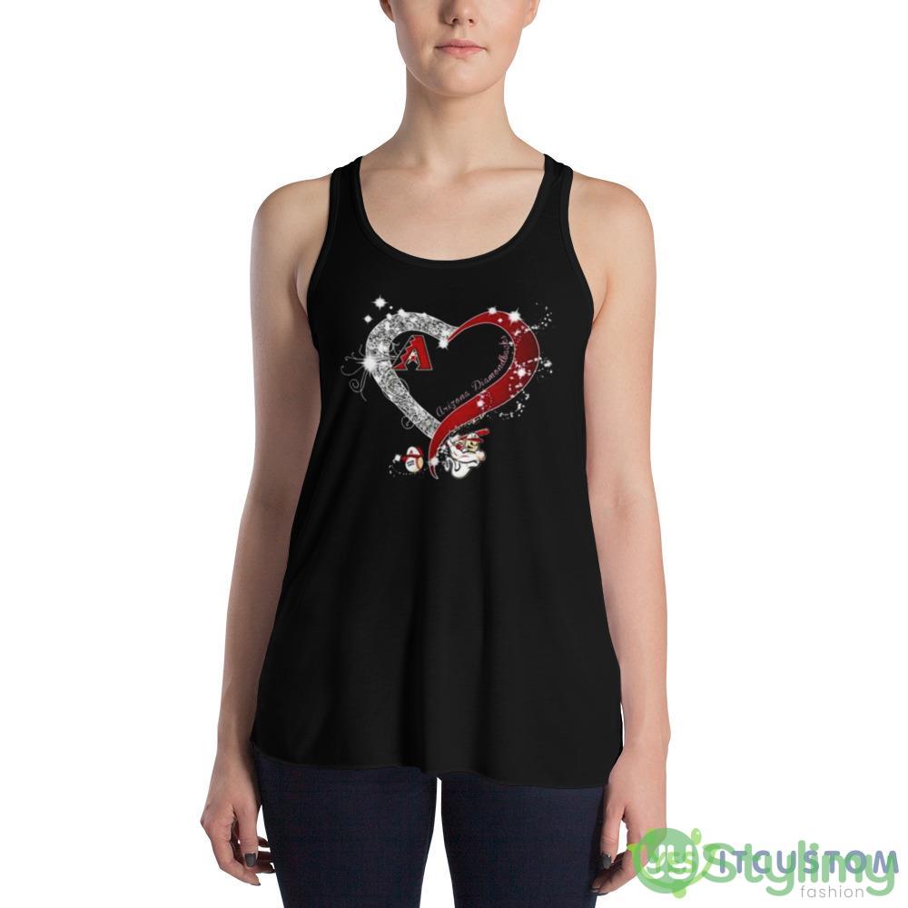 Arizona Diamondbacks Baseball Glitter Heart 2023 shirt 3 Arizona Diamondbacks Baseball Glitter Heart 2023 shirt - 8800 Women's Flowy Racerback Tank
