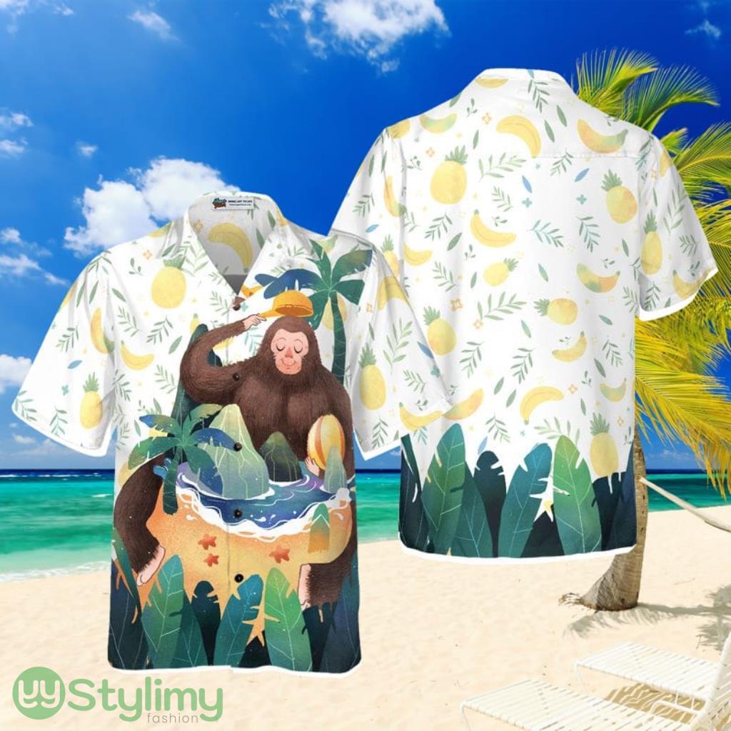 Artistic Bigfoot on the Beach Hawaiian Shirts for Men, Sasquatch Shirts 1 Artistic Bigfoot on the Beach Hawaiian Shirts for Men, Sasquatch Shirts Product Photo 1