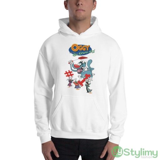 Bands Oggy On A Hunt Oggy And Cockroaches Design Shirt - 18500 Unisex Heavy Blend Hooded Sweatshirt