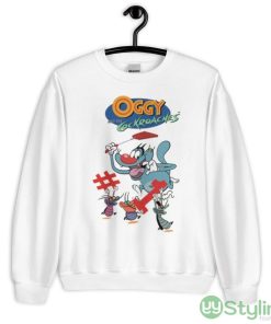Bands Oggy On A Hunt Oggy And Cockroaches Design Shirt - 18000 Unisex Heavy Blend Crewneck Sweatshirt