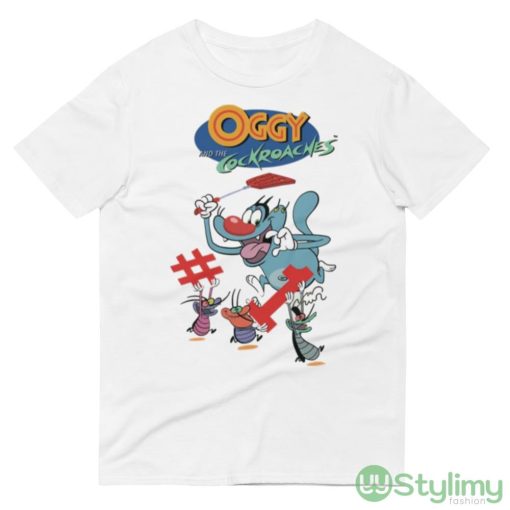 Bands Oggy On A Hunt Oggy And Cockroaches Design Shirt - 980 Lightweight Fashion Short Sleeve T-Shirt