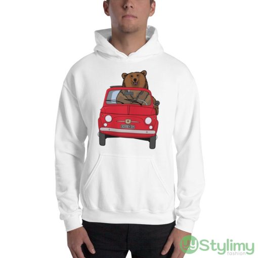 Bear In A Red Fiat 500 Design T Shirt - 18500 Unisex Heavy Blend Hooded Sweatshirt