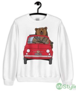 Bear In A Red Fiat 500 Design T Shirt - 18000 Unisex Heavy Blend Crewneck Sweatshirt