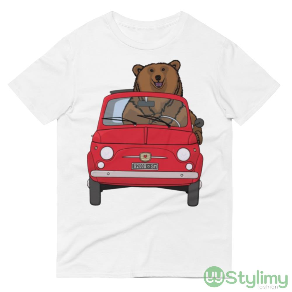 Bear In A Red Fiat 500 Design T Shirt 8 Bear In A Red Fiat 500 Design T Shirt - 980 Lightweight Fashion Short Sleeve T-Shirt