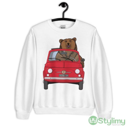 Bear In A Red Fiat 500 Design T Shirt - 18000 Unisex Heavy Blend Crewneck Sweatshirt