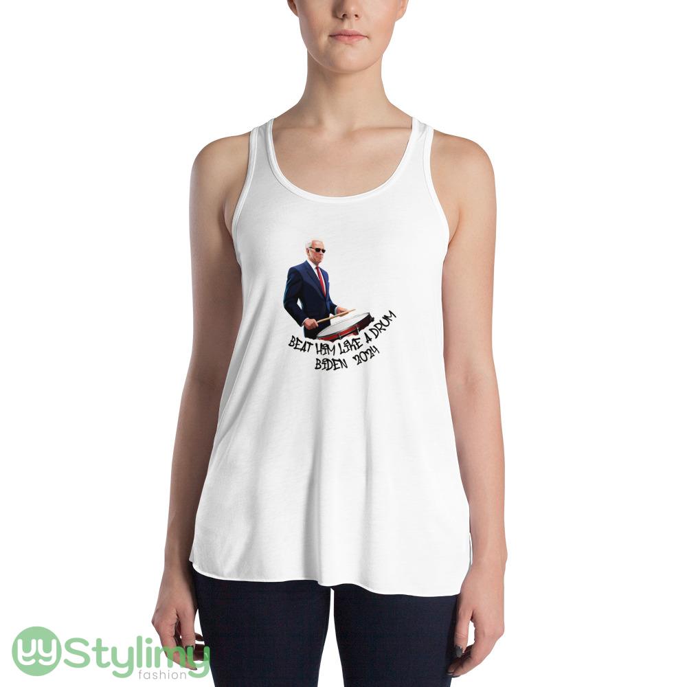 Beat Him Like A Drum Biden 2024 Funny White T Shirt 0 8 beat him like a drum biden 2024 funny white t shirt 0 2