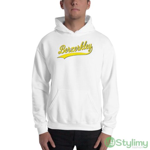 Berkeley California Yellow Logo White Shirt - 18500 Unisex Heavy Blend Hooded Sweatshirt