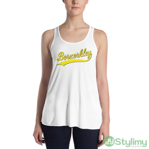 Berkeley California Yellow Logo White Shirt - 8800 Women's Flowy Racerback Tank