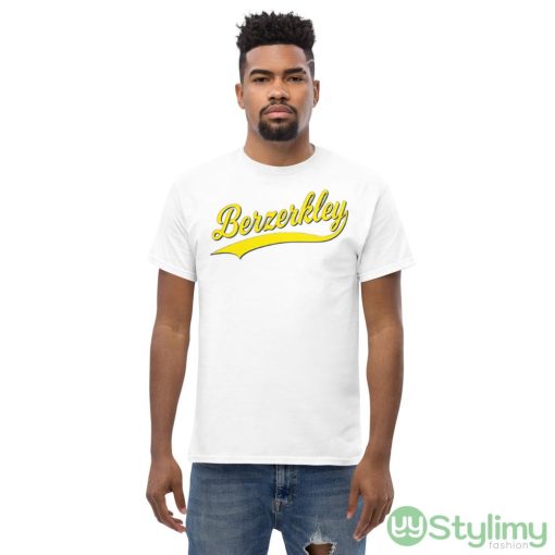 Berkeley California Yellow Logo White Shirt - Men’s Classic Tee Gildan 5000