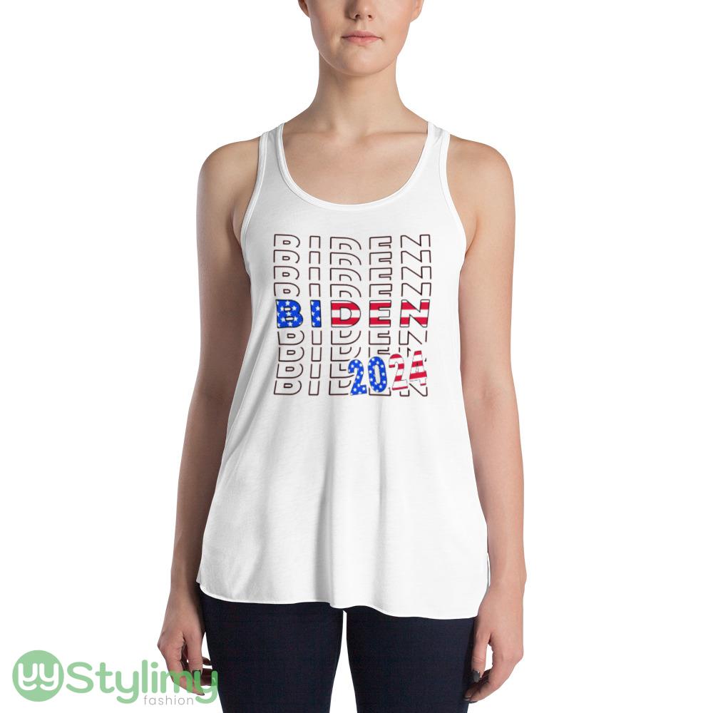 Biden 2024 Elections Biden Lovers v2 Funny White T Shirt 3 Biden 2024 Elections Biden Lovers v2 Funny White T Shirt - 8800 Women's Flowy Racerback Tank