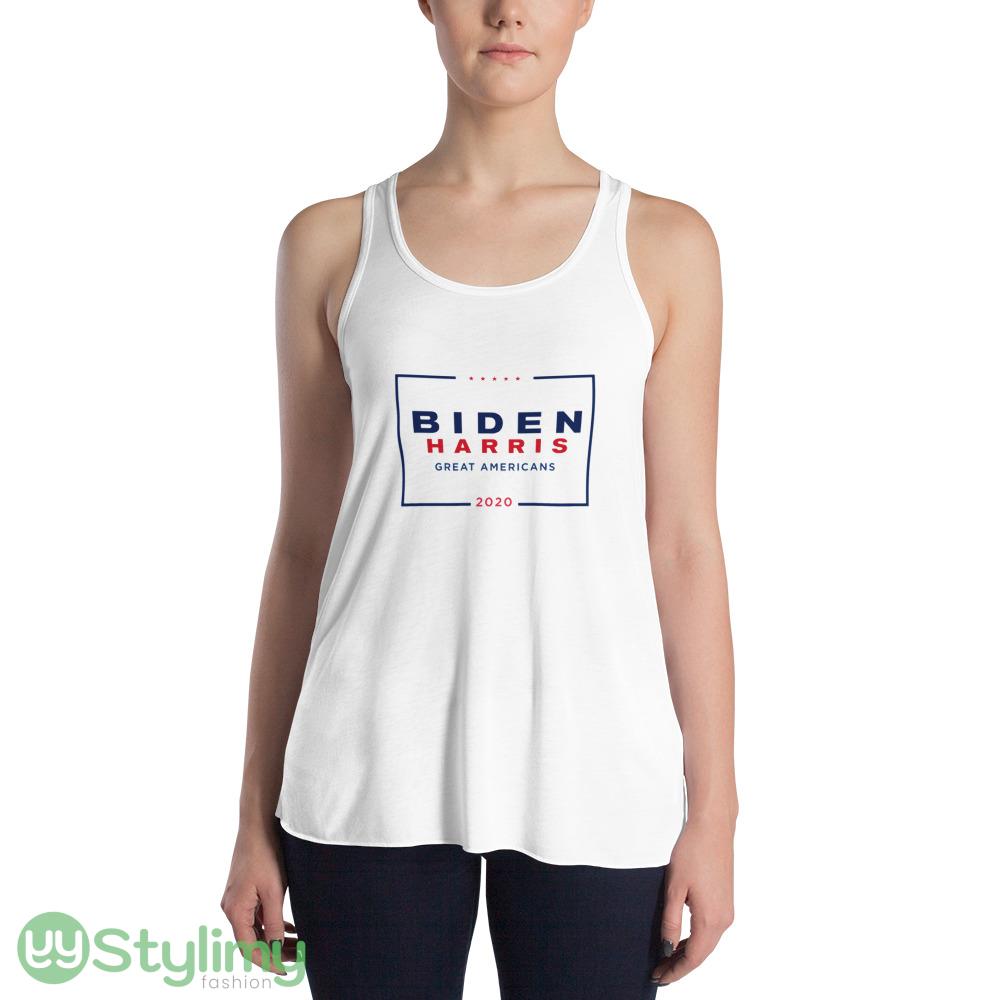 Biden Harris 2020 Great Americans Funny White T Shirt 3 Biden Harris 2020 Great Americans Funny White T Shirt - 8800 Women's Flowy Racerback Tank