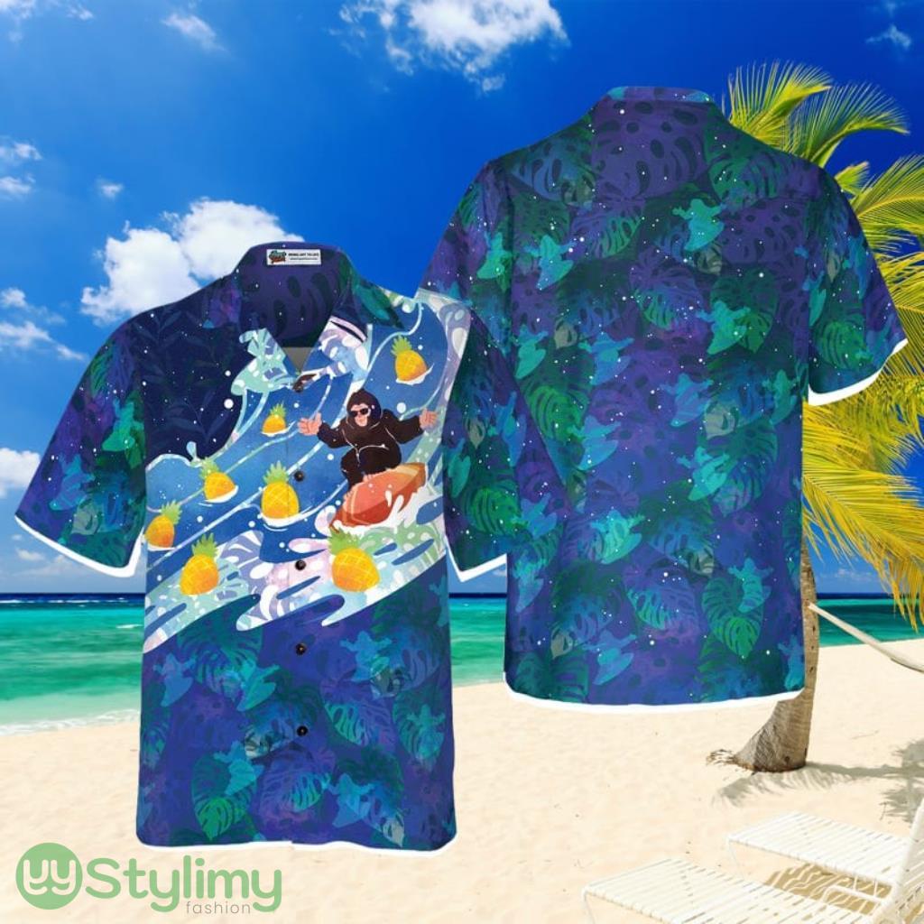 Bigfoot Surfing Tropical Hawaiian Shirts for Men 1 Bigfoot Surfing Tropical Hawaiian Shirts for Men Product Photo 1