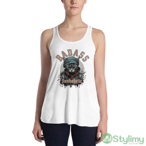 Cat Badass Cat Funkadelic Graphics T Shirt - 8800 Women's Flowy Racerback Tank